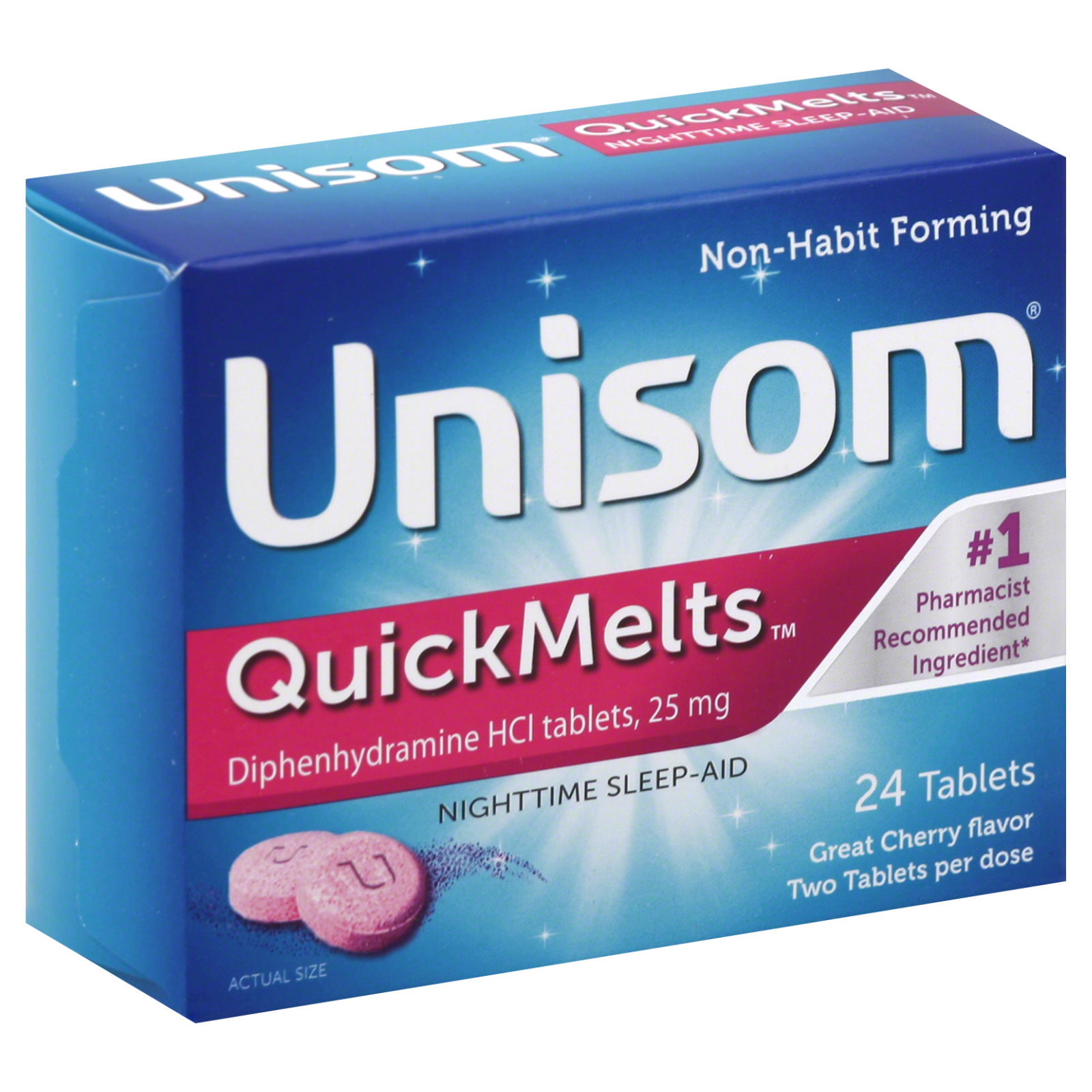 Unisom Sleep Melts Nighttime Sleep-Aid, 25 mg, Cherry Flavor, Tablets