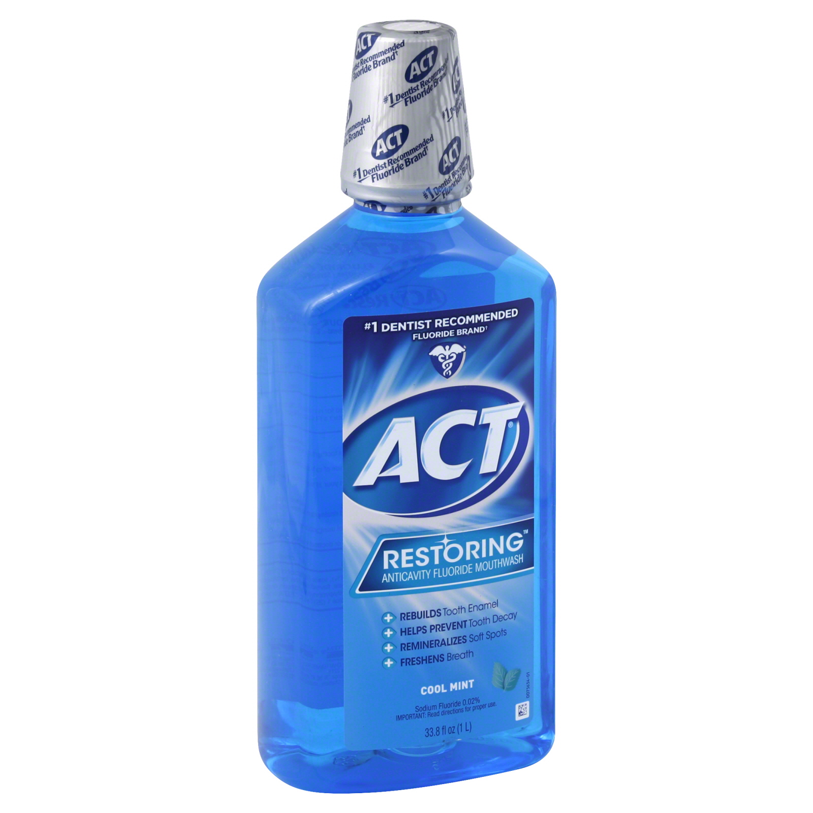 Restoring Mouthwash, Anticavity Fluoride, Cool Splash Mint 33.8 fl oz (1000 ml)