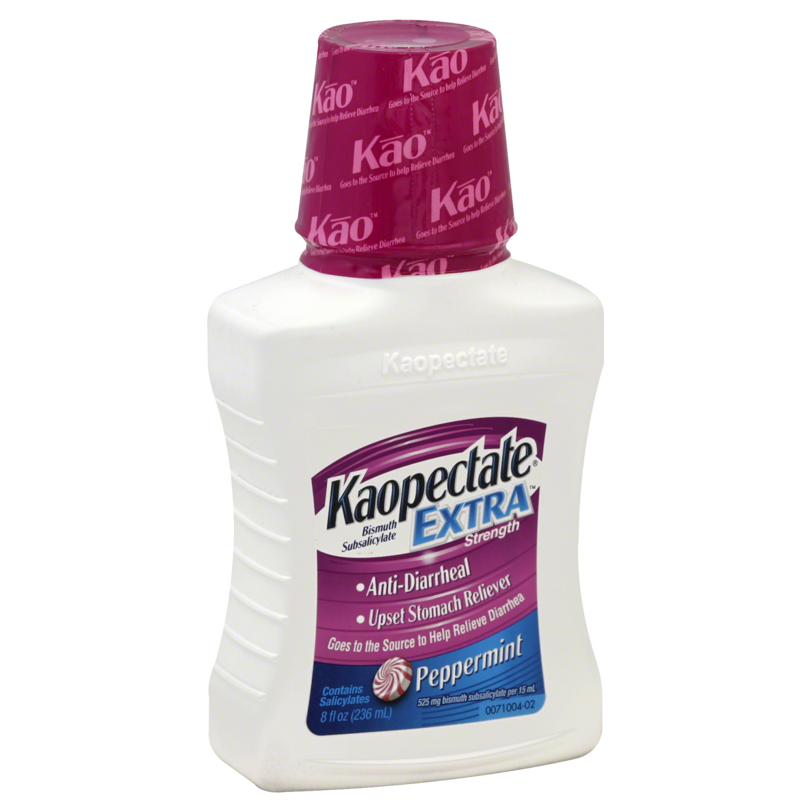 Kaopectate Anti-Diarrheal/Upset Stomach Reliever, Extra Strength, Peppermint, 8 fl oz (236 ml)