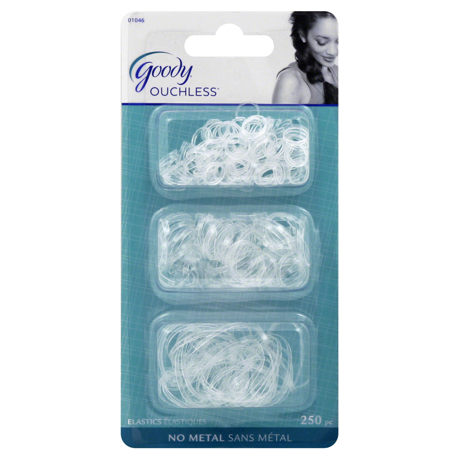 Goody Ouchless Multi Clear Polyband Elastics, 250 CT