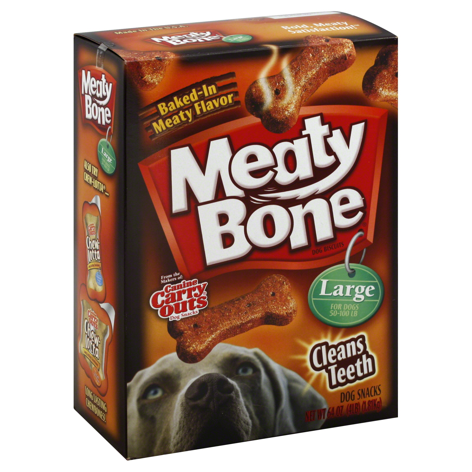 Meaty Bone Dog Biscuits, Large (50-100 lb), 64 oz (4 lb) 1.81 kg