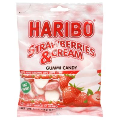 Haribo Gummi Candy, Strawberries & Cream, 5 oz (142 g)