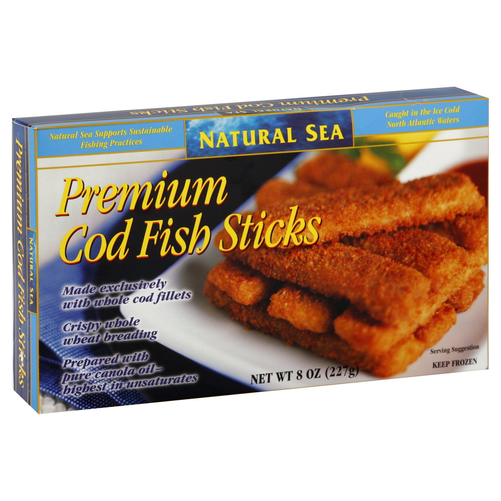 Natural Sea Premium Cod Fish Sticks, 8 oz (227g)