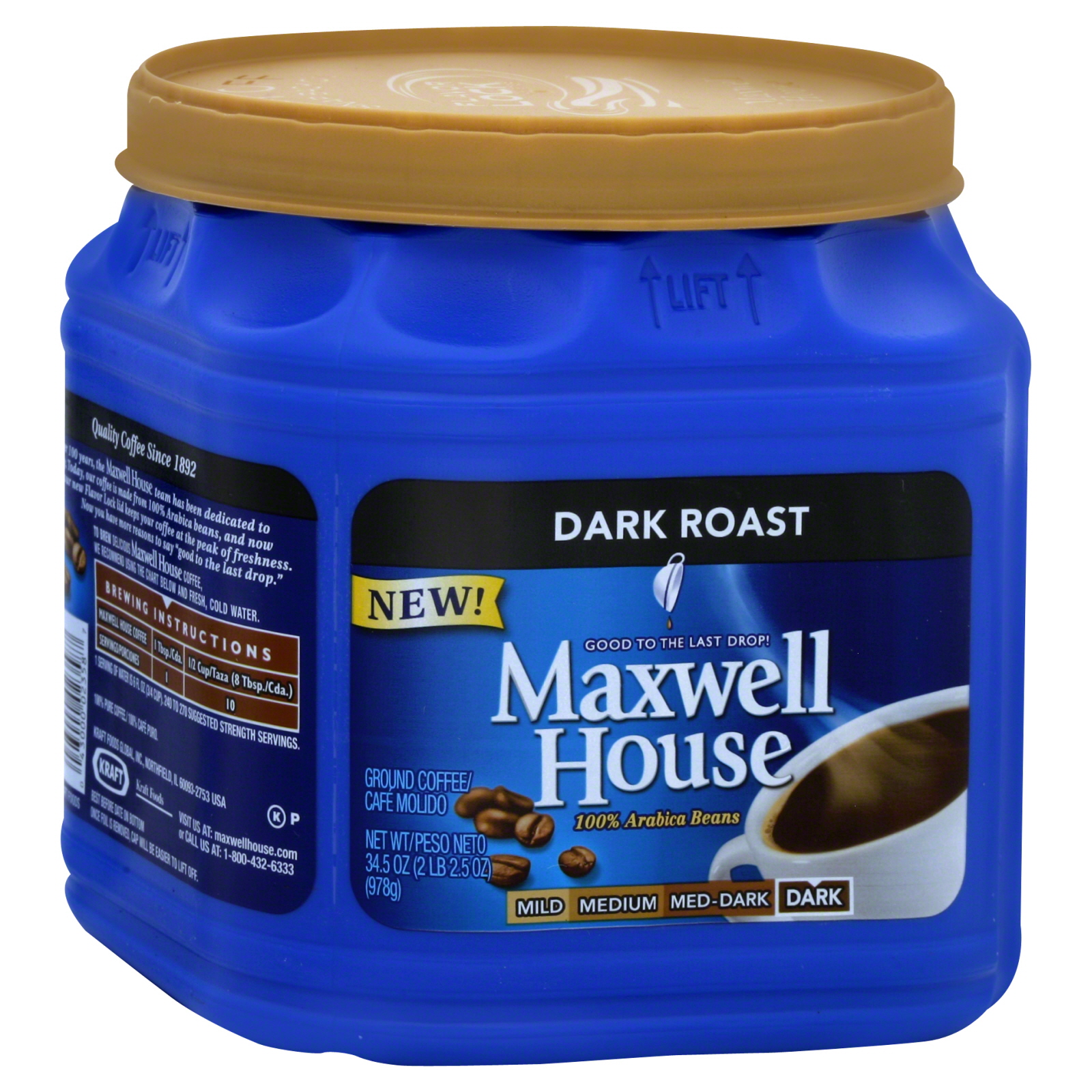 Maxwell House Coffee, Ground, Dark Roast,, 33 oz (2 lb 1 oz) 935 g