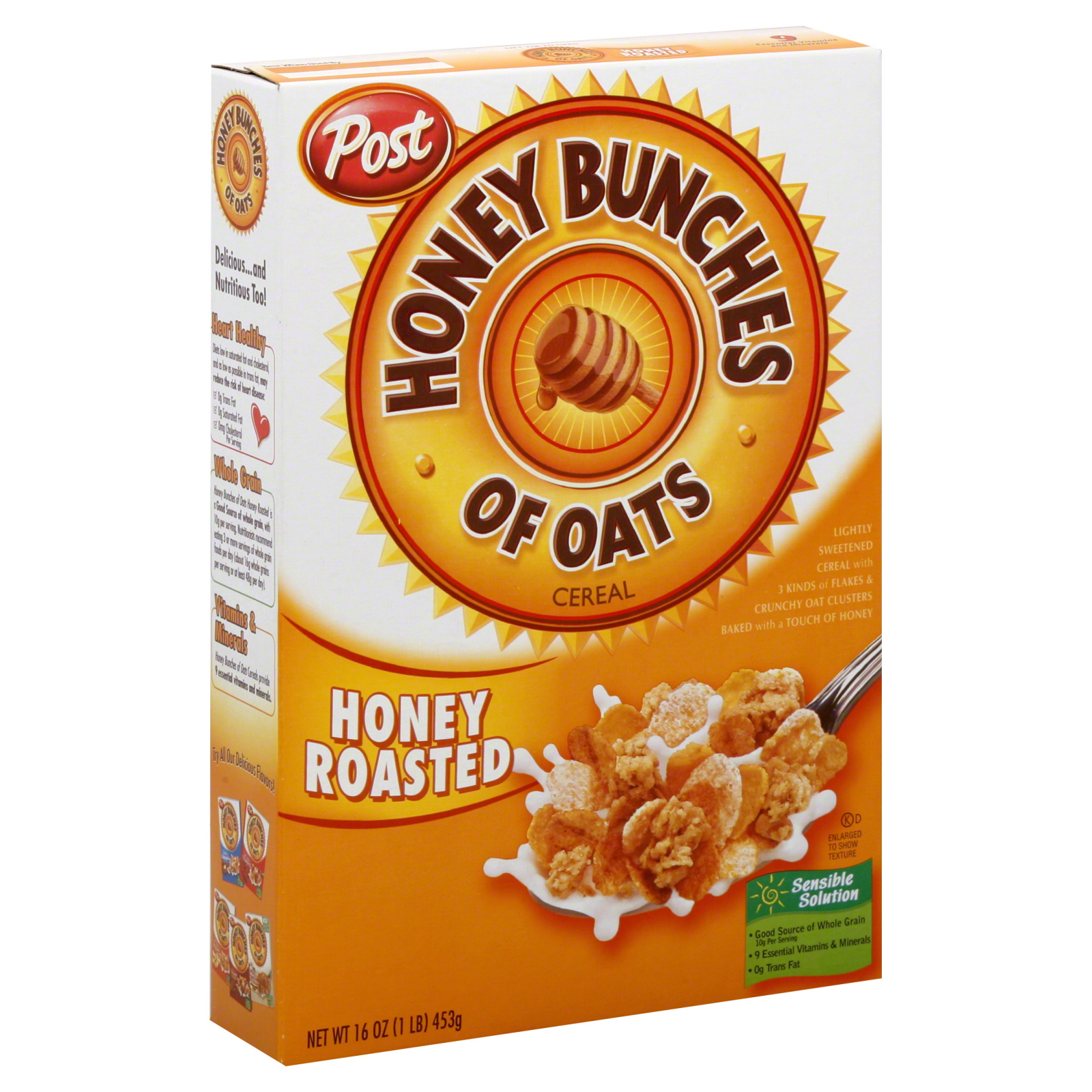 Post Honey Bunches of Oats Cereal, Honey Roasted, 16 oz (1 lb) 453 g