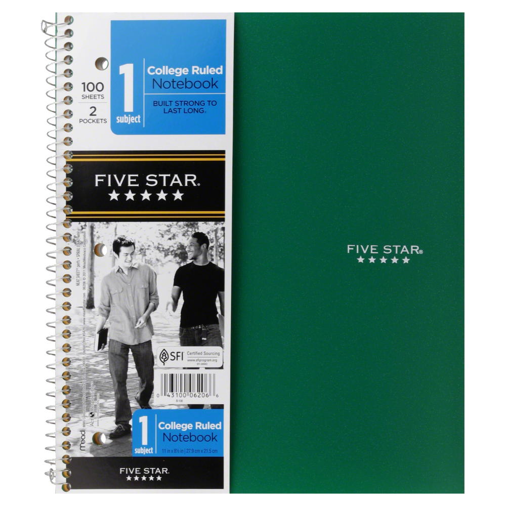 Five Star Wirebound Notebook, 100 Sheets
