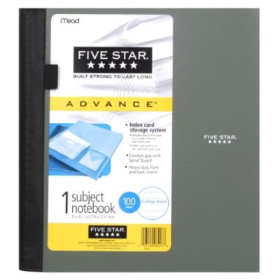 Mead Five Star Advance 1 Subject Notebook College Ruled - Black (In Store Only)