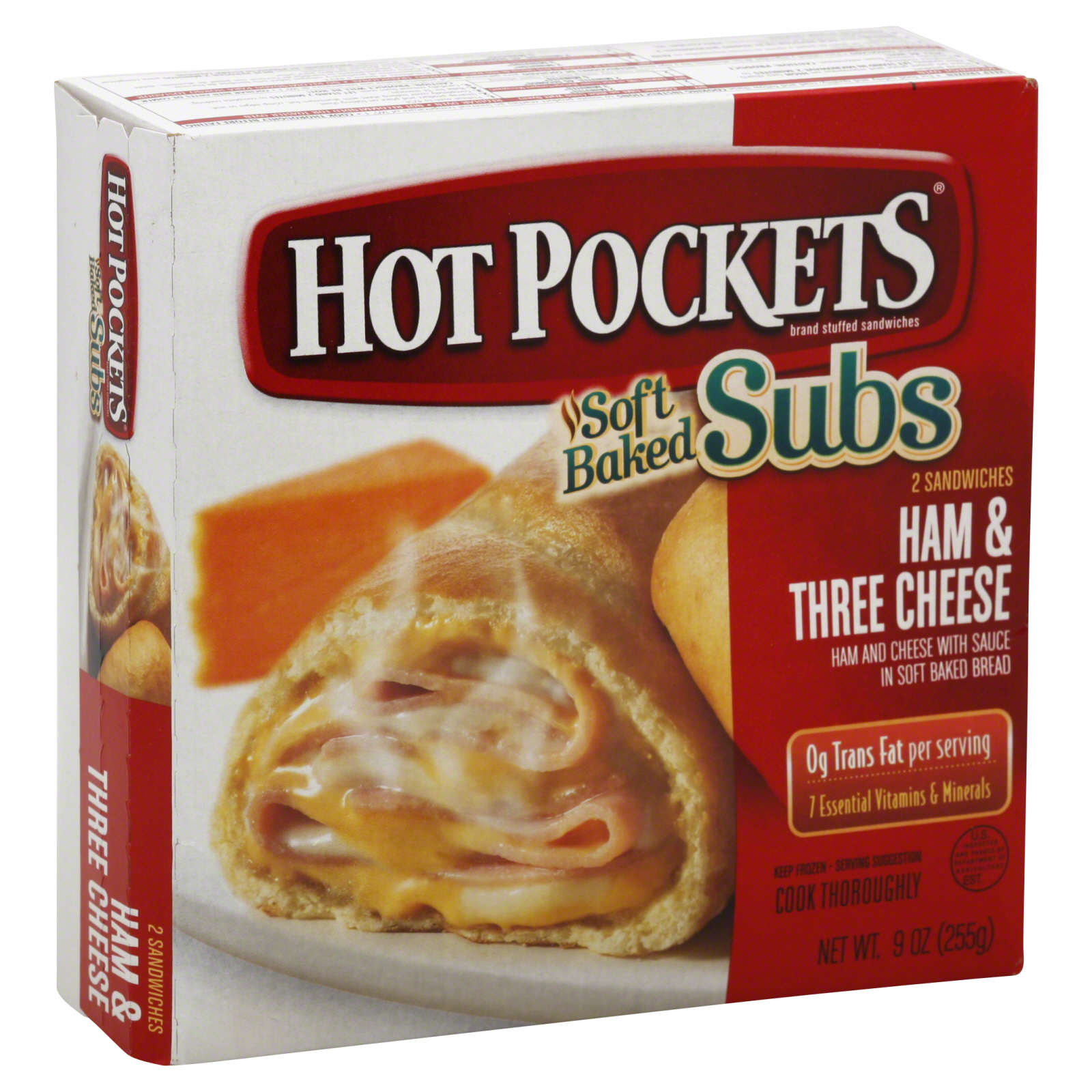 Hot Pockets Subs Stuffed Sandwiches, Ham 'N Cheese, 2 sandwiches [9 oz (255 g)]