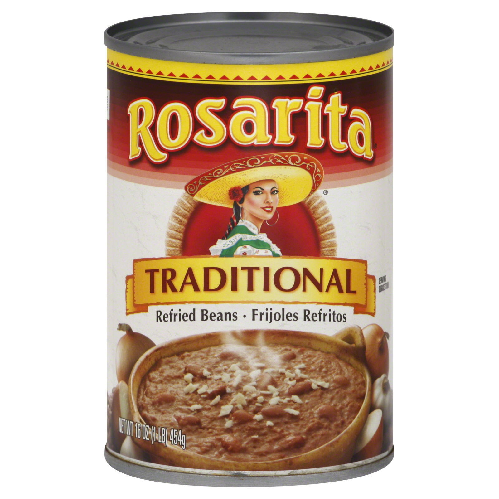Rosarita Refried Beans, Traditional, 16 oz (1 lb) 454 g