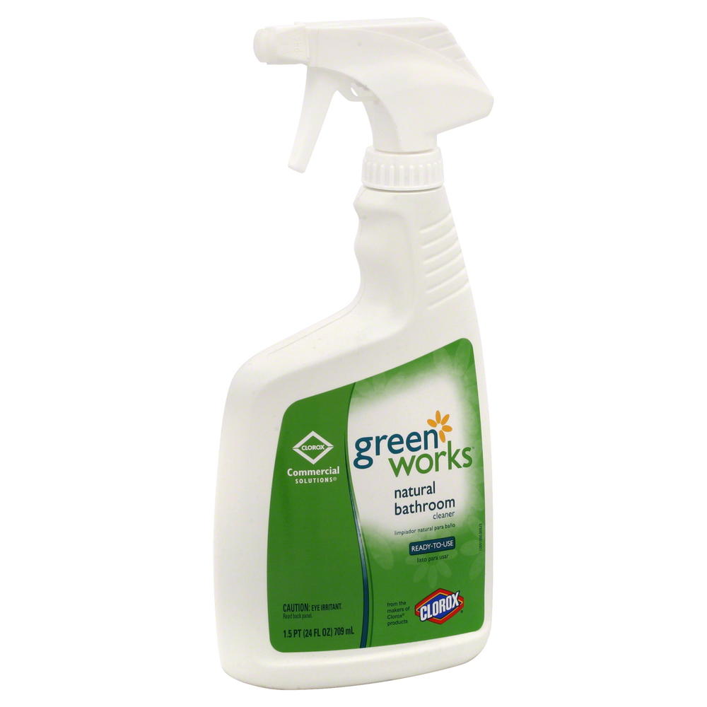 Green Works CLO00452 Bathroom Cleaner, 24oz Spray Bottle