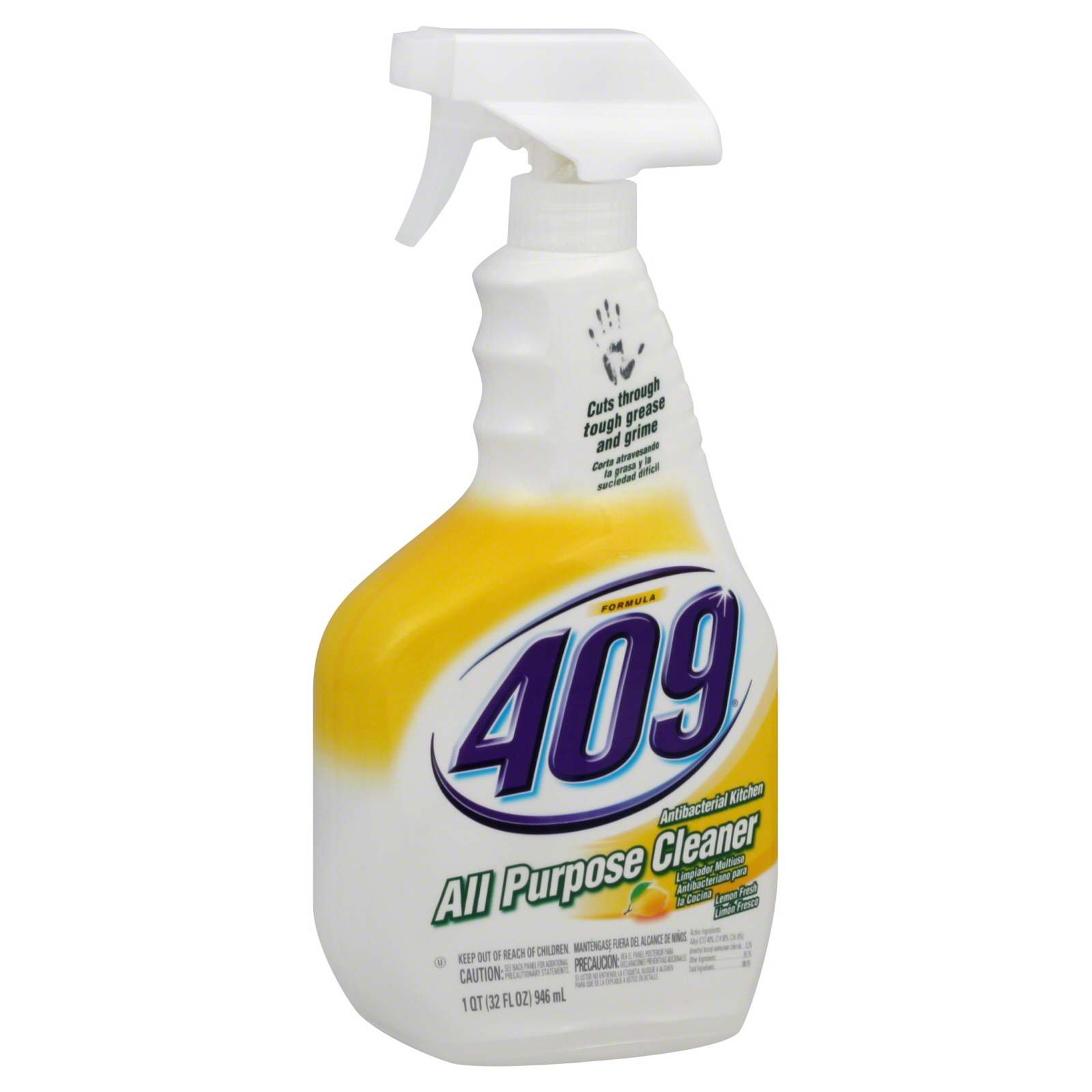 Formula 409 All Purpose Cleaner, Antibacterial Kitchen, Lemon Fresh, 1 qt (32 fl oz) 946 ml