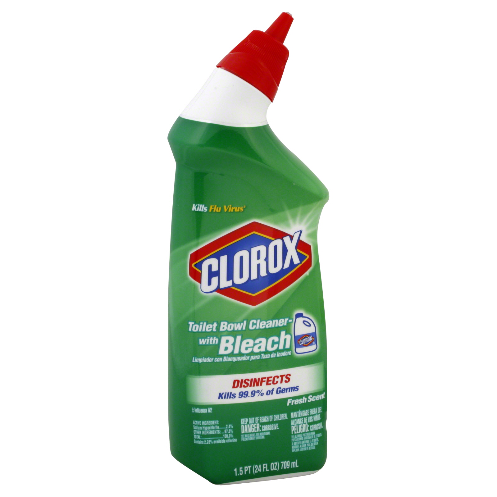 Clorox Toilet Bowl Cleaner, with Bleach, Fresh Scent, 24 fl oz (1.5 pt