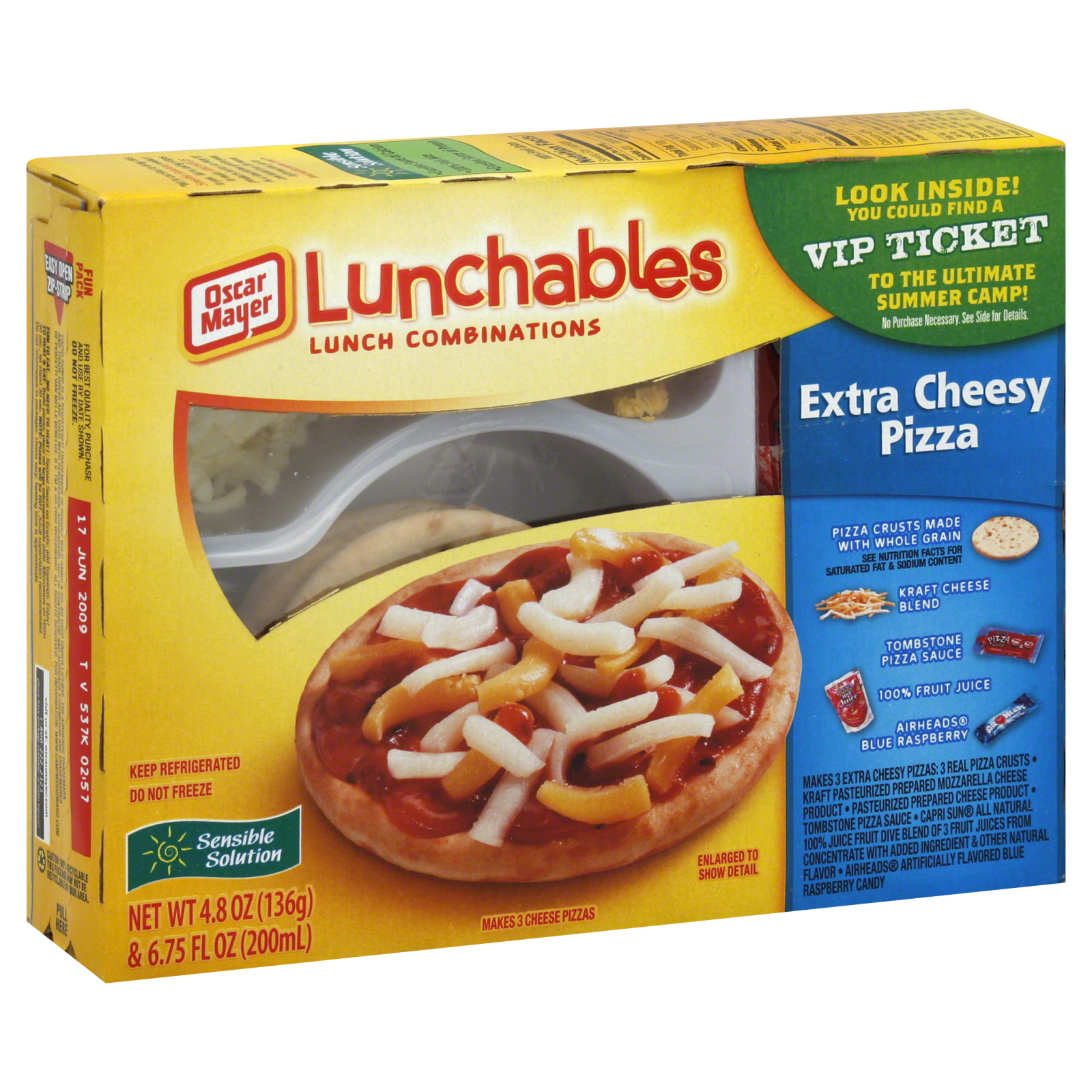Lunchables Lunch Combinations, Pizza, Extra Cheesy, 1 kit