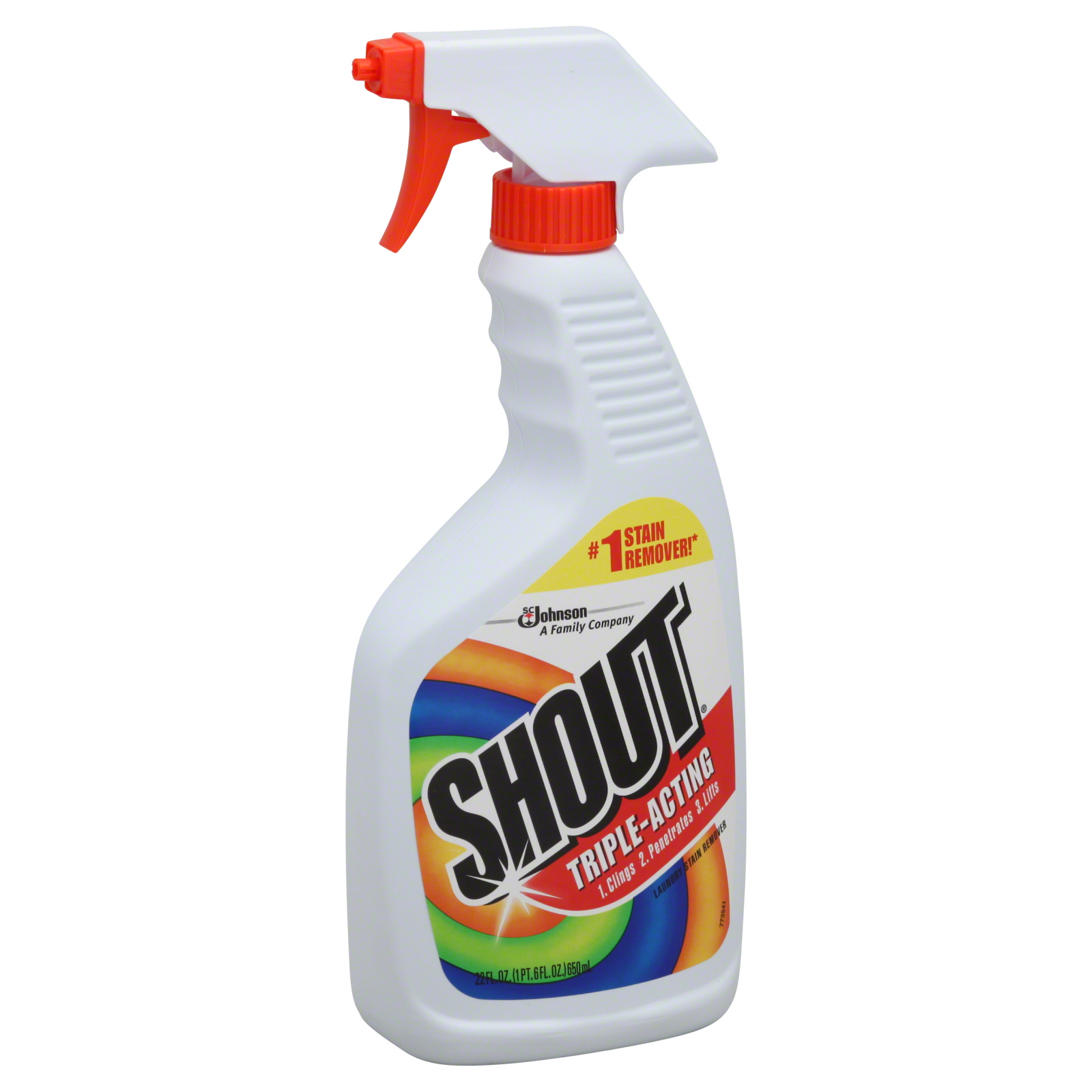 Shout Laundry Stain Remover, Triple-Acting, 22 fl oz (1 pt 6 fl oz) 650 ml