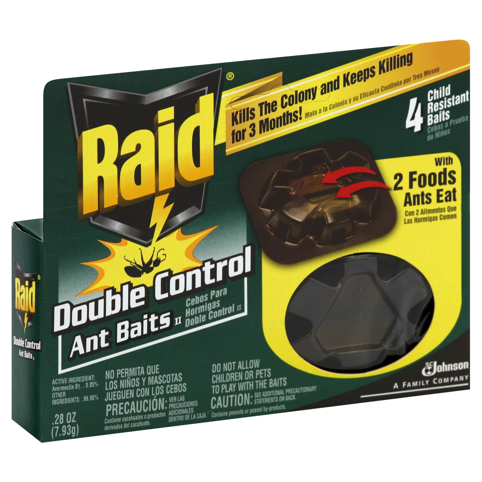 Raid Ant Baits, II, Double Control, 4 baits [0.28 oz (7.93 g)]