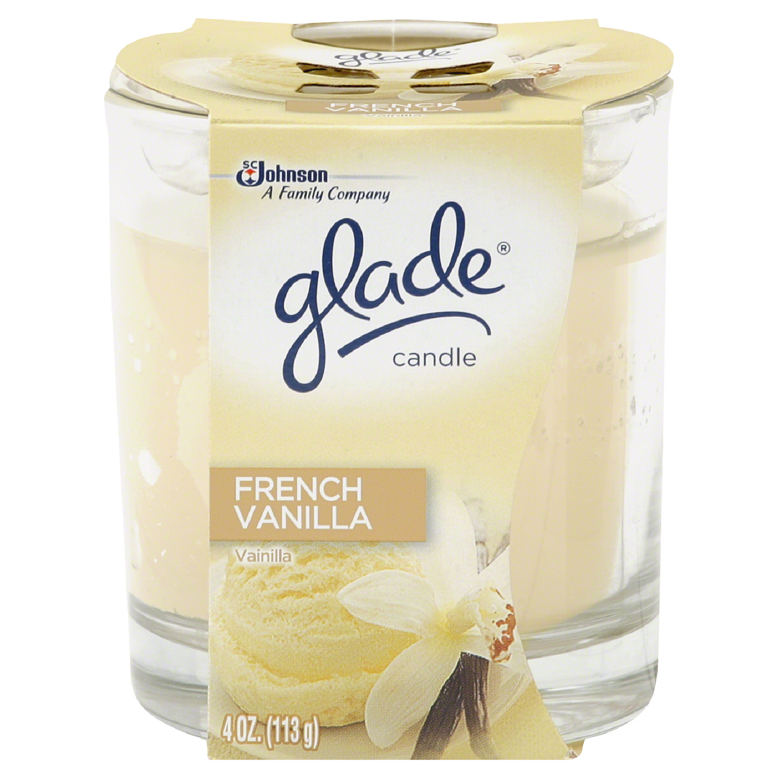 Glade Candle, French Vanilla, 1 candle [4 oz (113 g)]   Food & Grocery