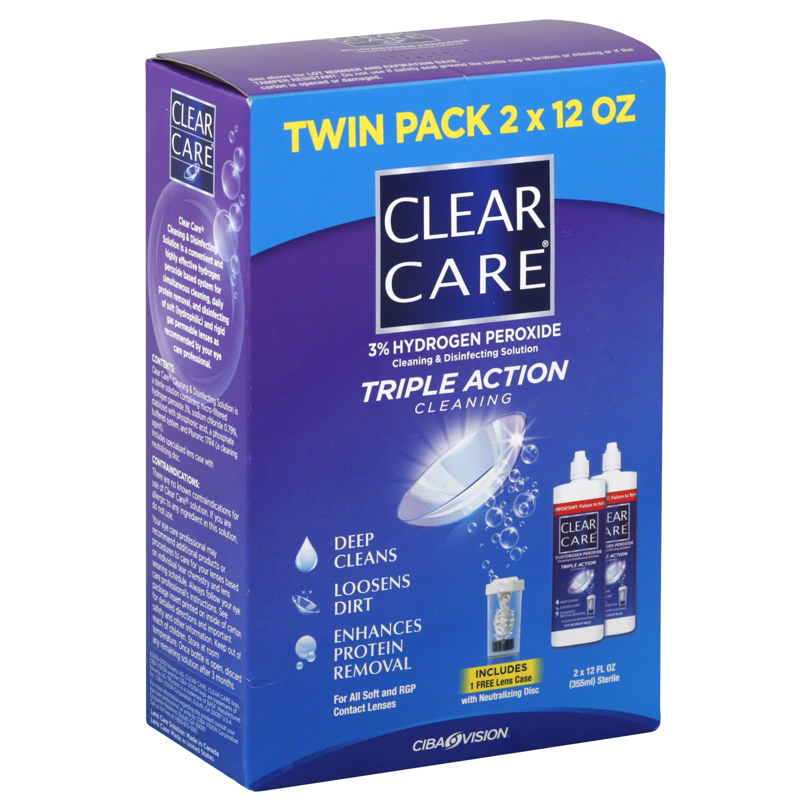 Clear Care Contact Lens Cleaning And Disinfecting Solution 12 Fluid