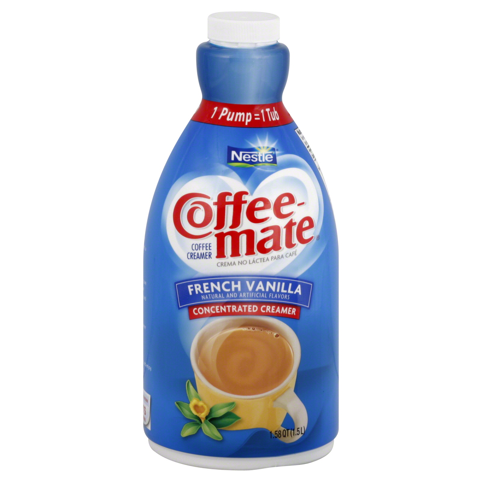 Coffeemate NES31803 Liquid Coffee Creamer, French Vanilla, 1500mL Pump