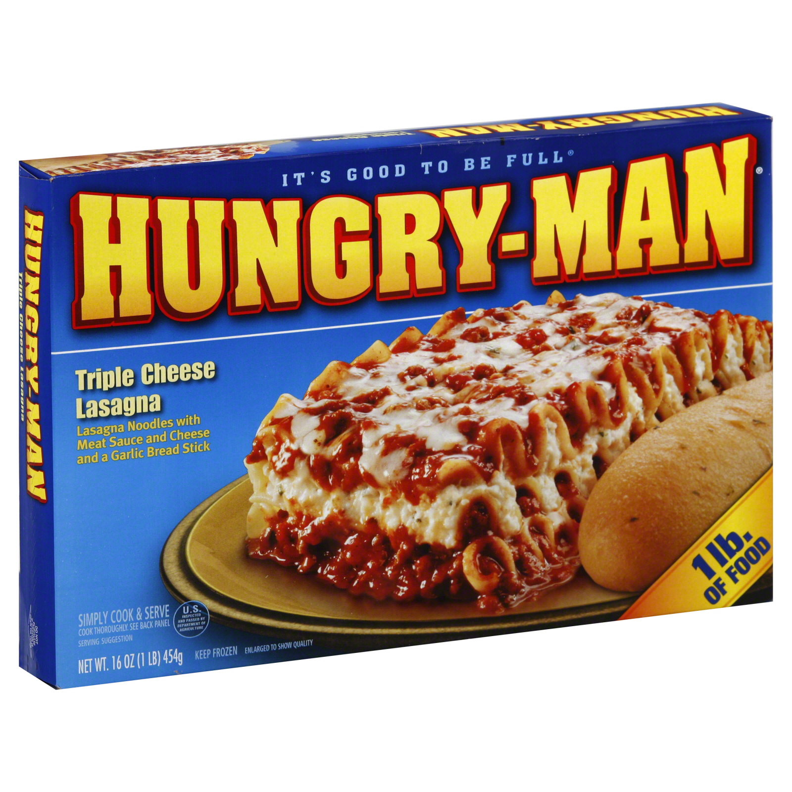 Hungry-Man Lasagna, Triple Cheese, 16 oz (1 lb) 454 g