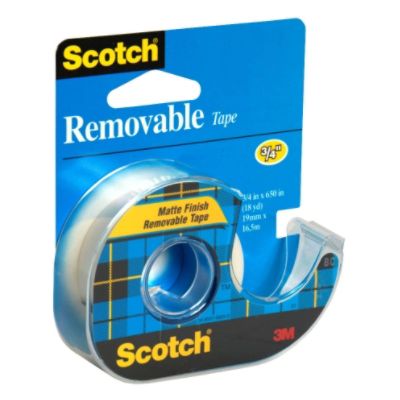 Scotch 224M Removable Tape Dispenser, Matte Finish, 3/4-Inch, 1 each