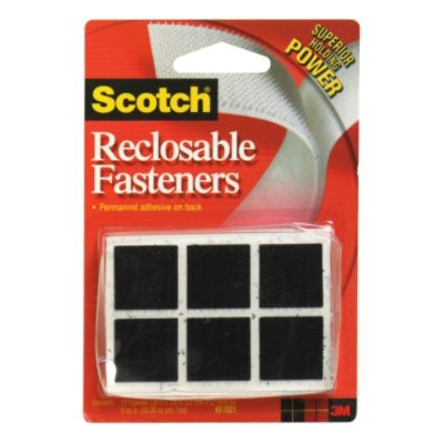 Scotch 14427611 Reclosable Fasteners, 7/8-Inch Square, 12 squares