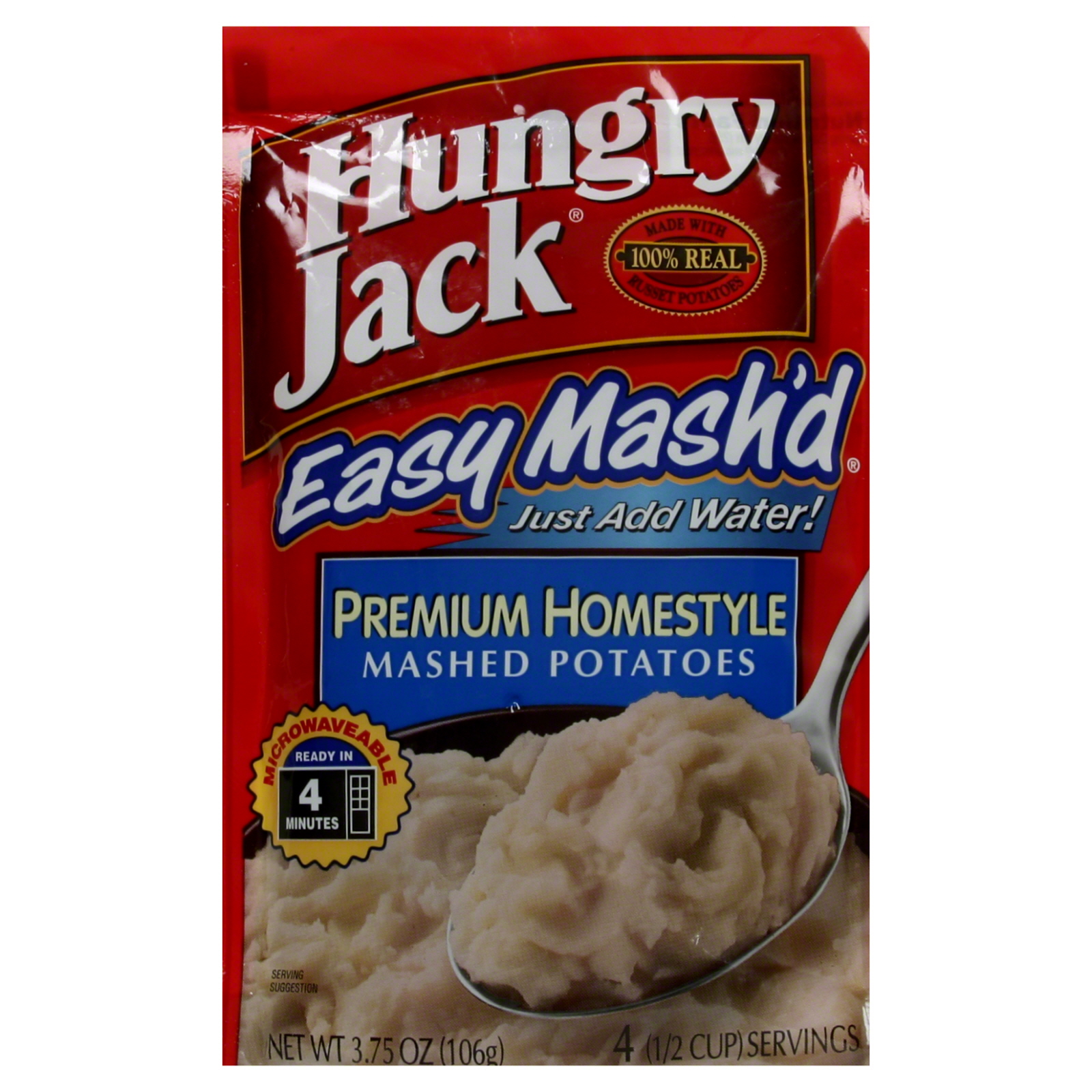 Hungry Jack Easy Mash'd Mashed Potatoes, Premium Homestyle, 3.75 oz (106 g)