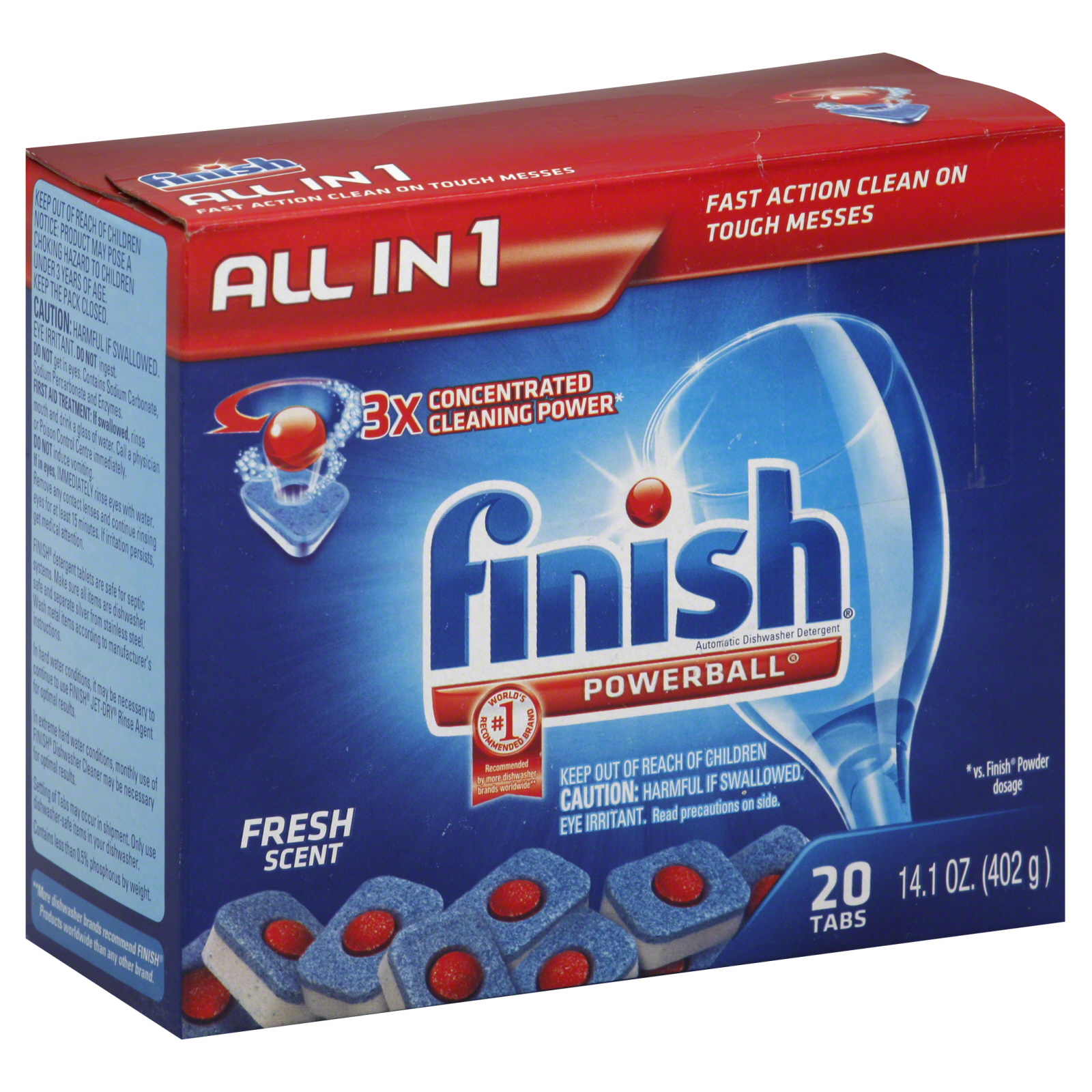 Finish Dishwasher Detergent, Automatic, Powerball Tabs ...