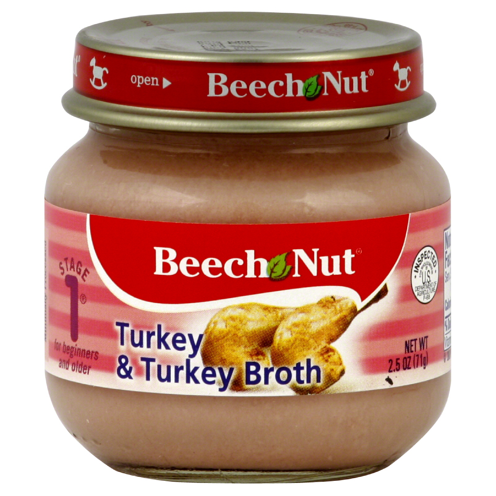 Beech-Nut Stage 1 Turkey And Turkey Broth Baby Food 2.5 oz