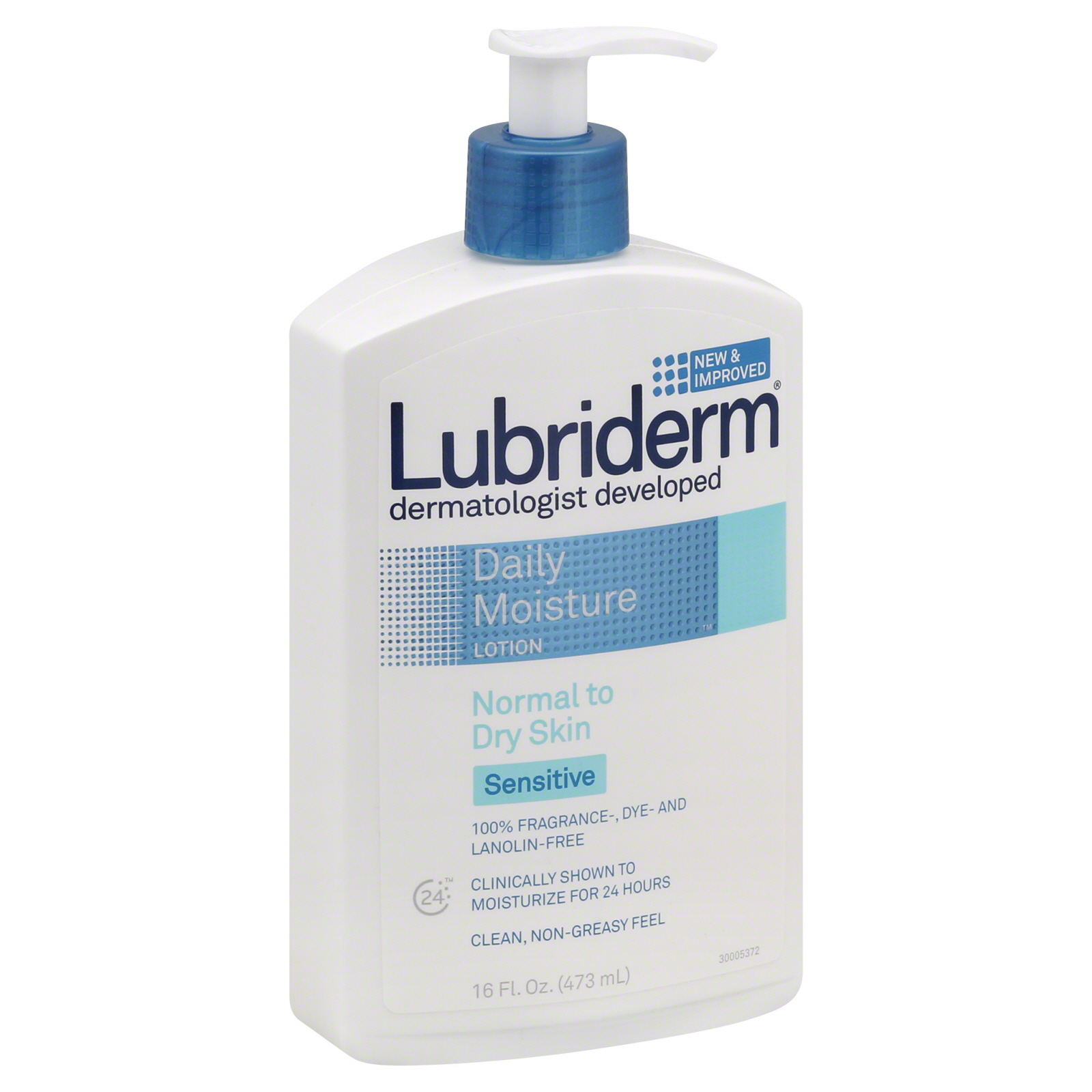 Lubriderm Lotion, Daily Moisture, Normal to Dry Skin, Sensitive, 16 fl oz (473 ml)