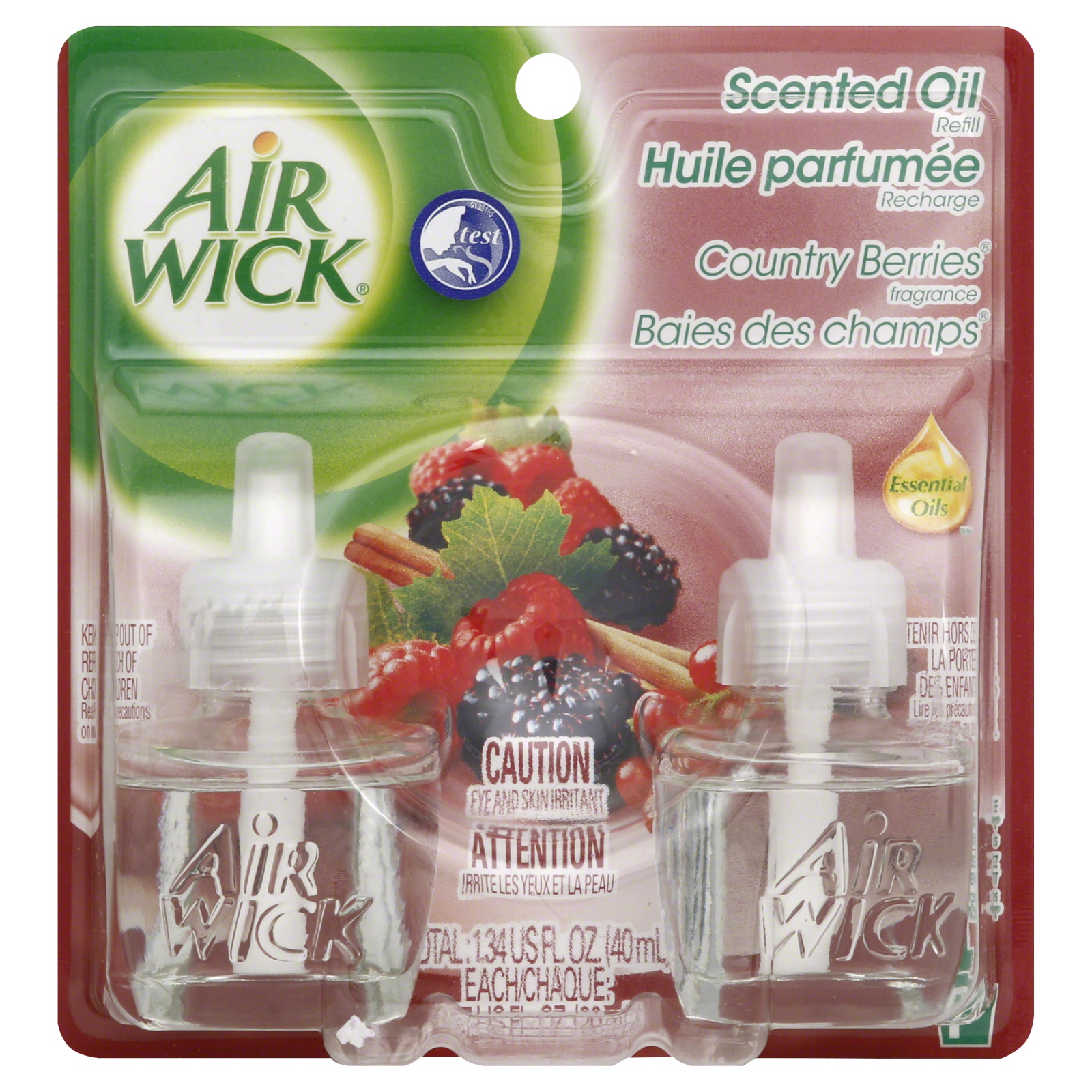 Airwick Oil Refills, Country Berries Scented, Value Pack, 2 -0.71 fl oz (21 ml) refills [1.42 fl oz (42 ml)]