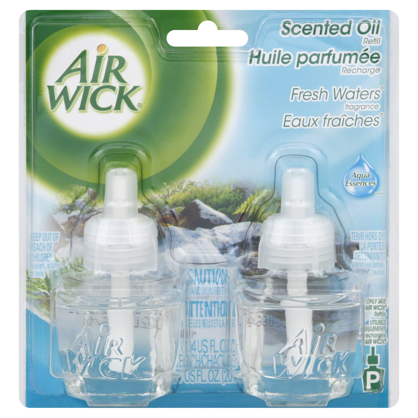 Airwick Aqua Essences Oil Refills, Fresh Waters Scented, 2 -0.71 fl oz (21 ml) refills [1.42 fl oz (42 ml)]