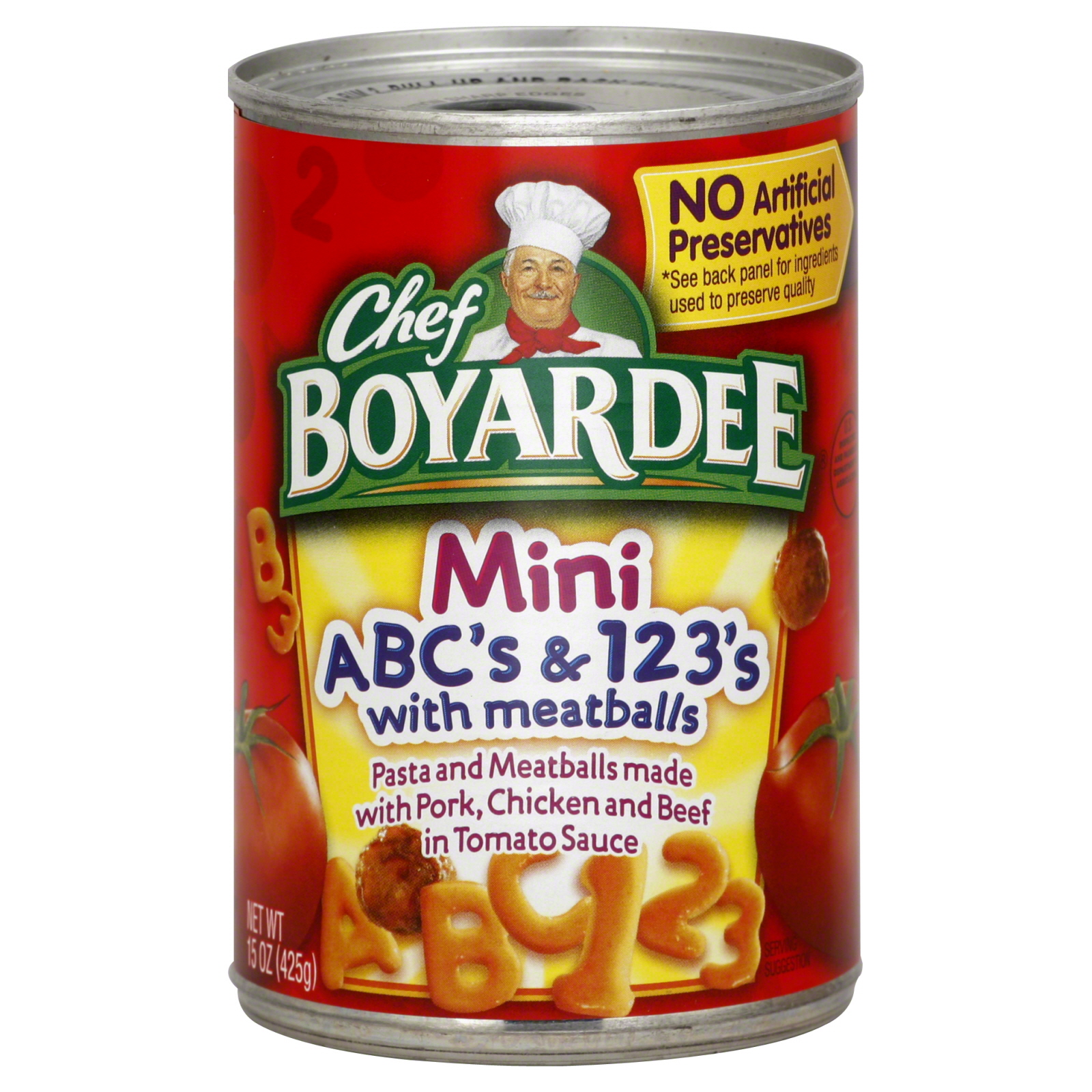 Chef Boyardee Mini-Bites ABC's & 123's, with Meatballs, 15 oz (425 g)