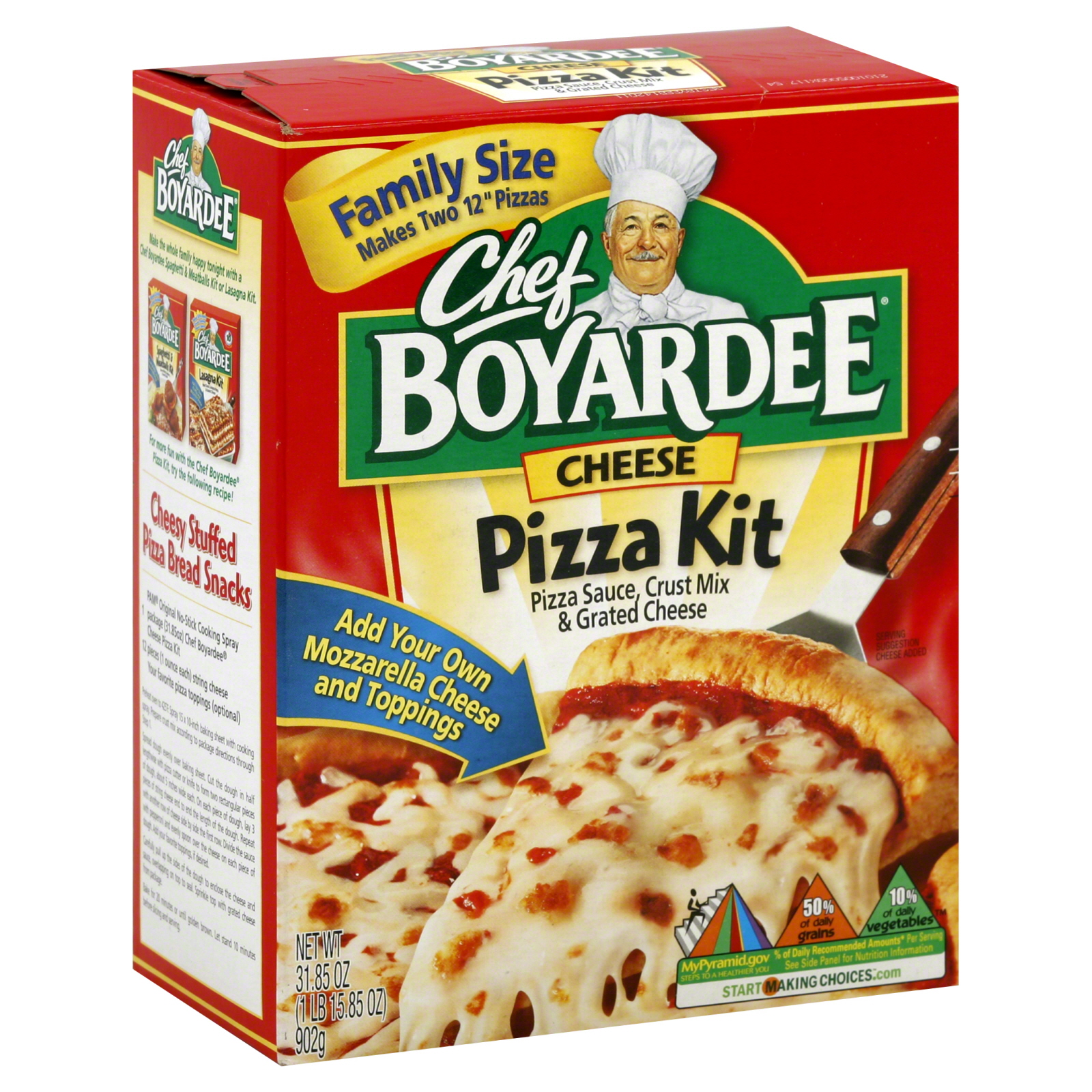 Chef Boyardee Pizza Kit, Cheese, Family Size, 31.85 oz (1 lb 15.85 oz) 902 g