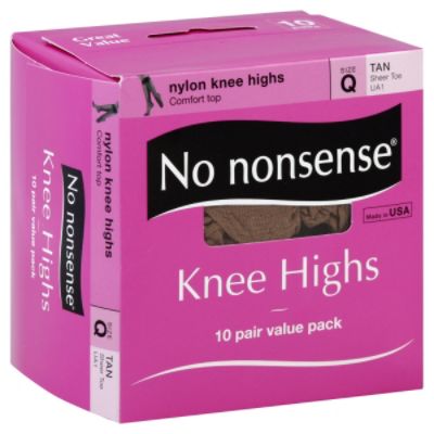No Nonsense Womens Knee Highs Tan - 10 Pairs