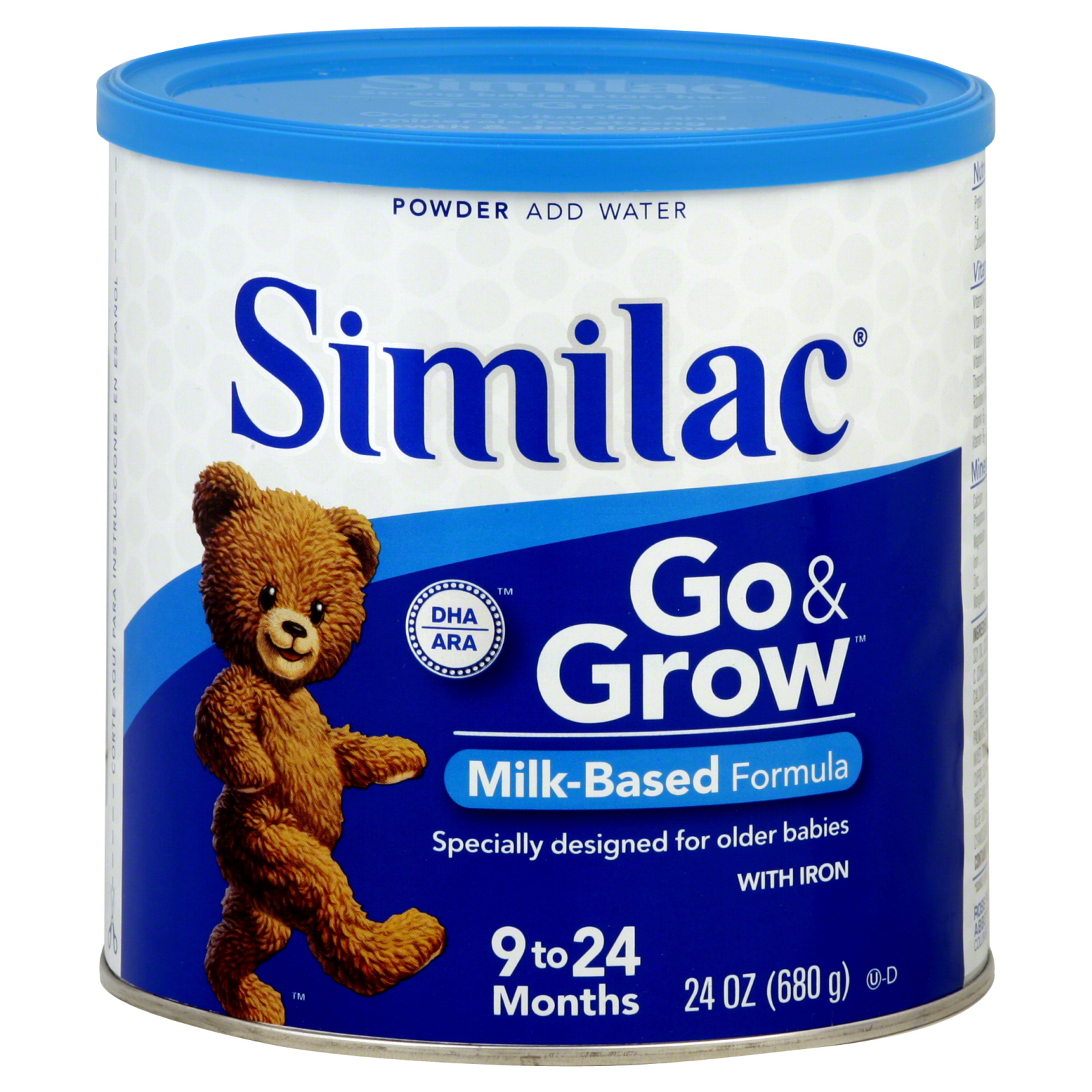 Similac Go & Grow Formula, Milk-Based with Iron, Powder, 24 oz (680 g)