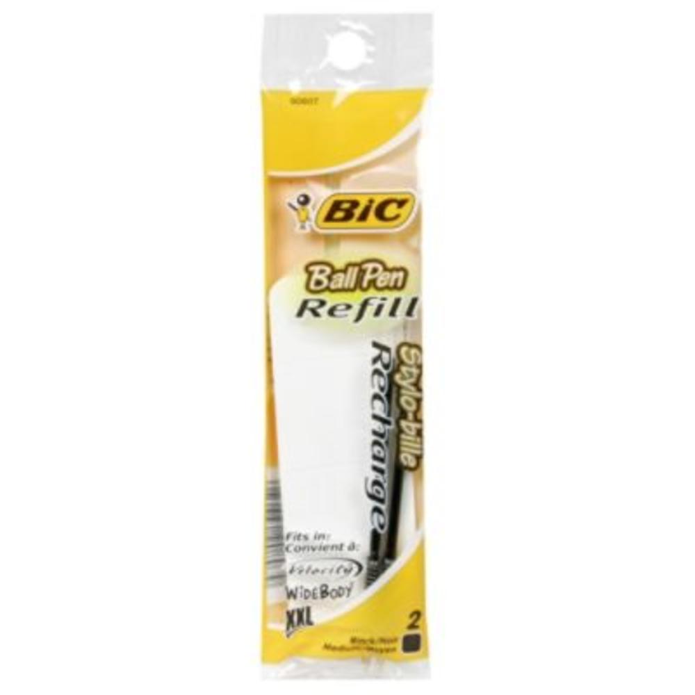 BIC BICMRC21BK Refill for Velocity, A.I., Pro+ Retractable Ballpoint, Medium, BLK, 2/Pack
