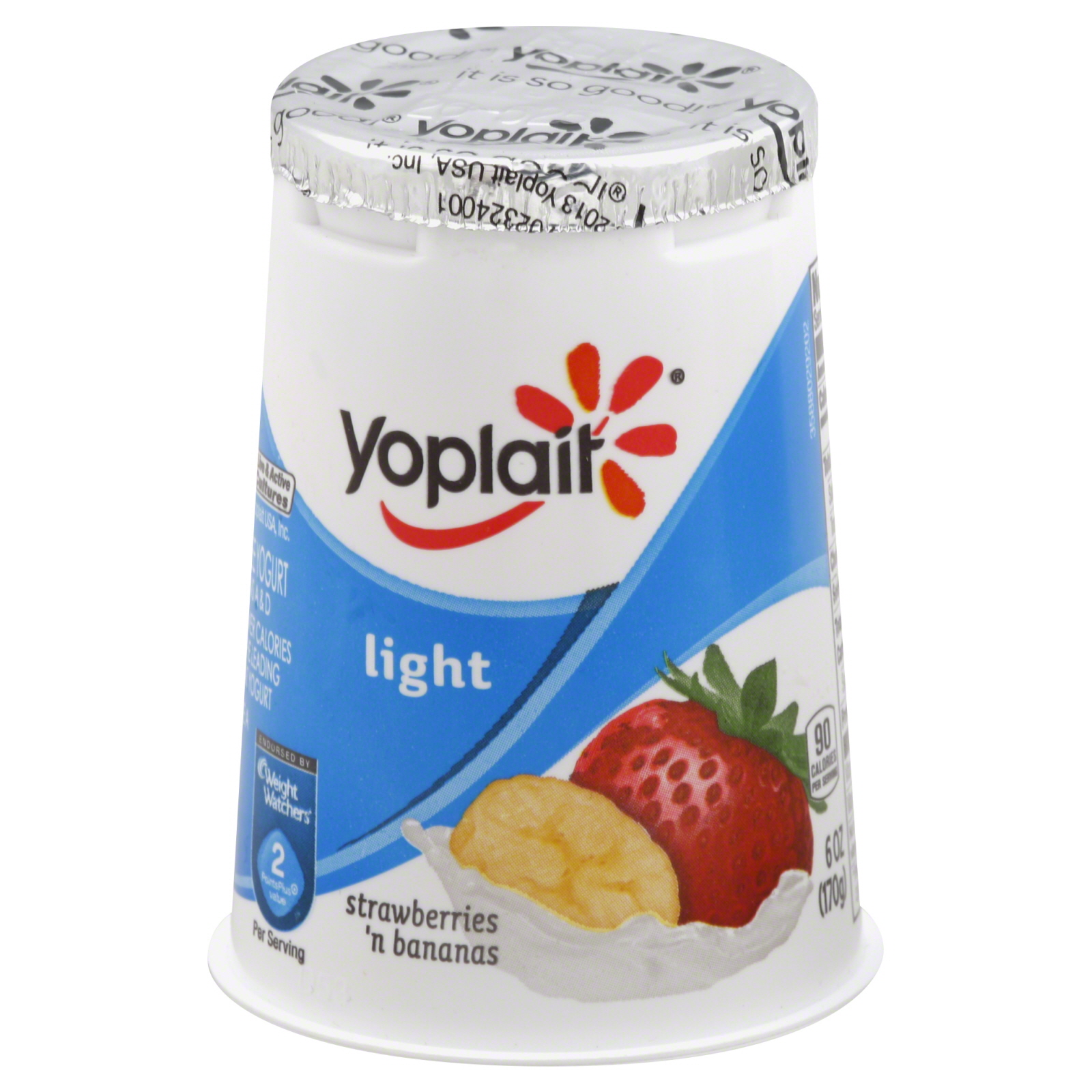 Yoplait Light Yogurt, Nonfat, Strawberries and Bananas, 6 oz (170 g)