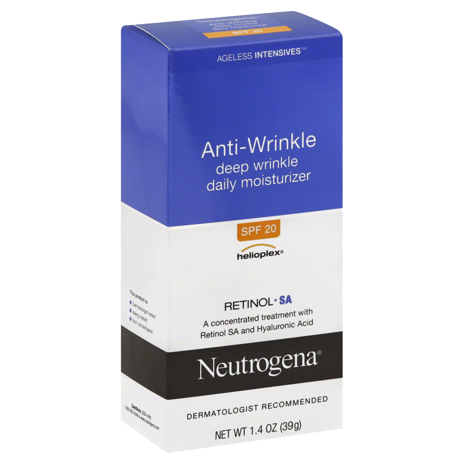 Neutrogena Ageless Intensives Anti-Wrinkle Daily Moisturizer, Deep Wrinkle, 1.4 oz (39 g)