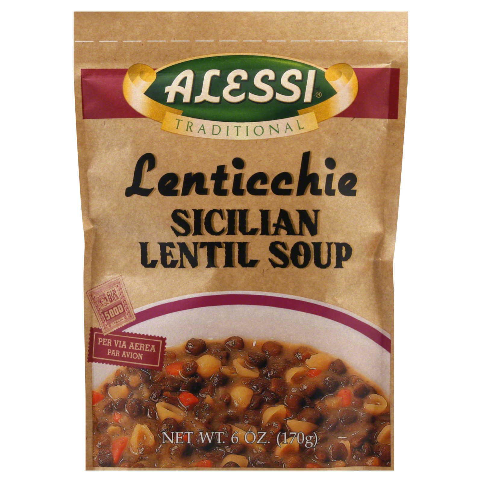Alessi Sicilian Lentil Soup, Lenticchie, 6 oz (170 g)