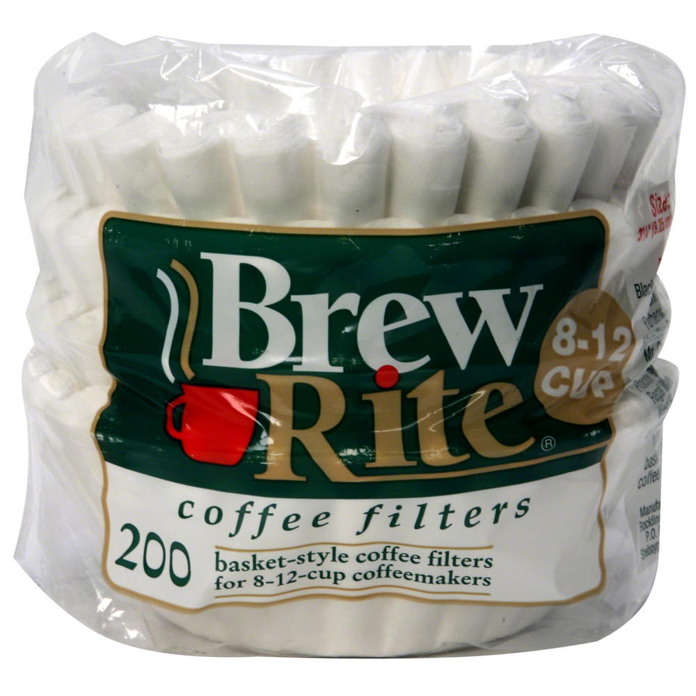 Brew Rite 8-12 Cup Basket Coffee Filters - 200 Count