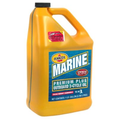 Pennzoil Marine Premium Plus Outboard 2-Cycle Oil, Synthetic Blend, TC-W3, 1 gallon (3.785 ltr)