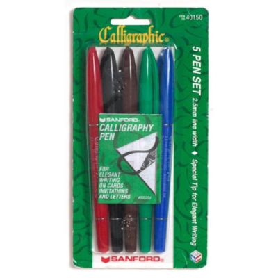 Sharpie SAN40150SH &#174; Calligraphic Marker Pen Set, Assorted Ink, Medium, 5 per Pack