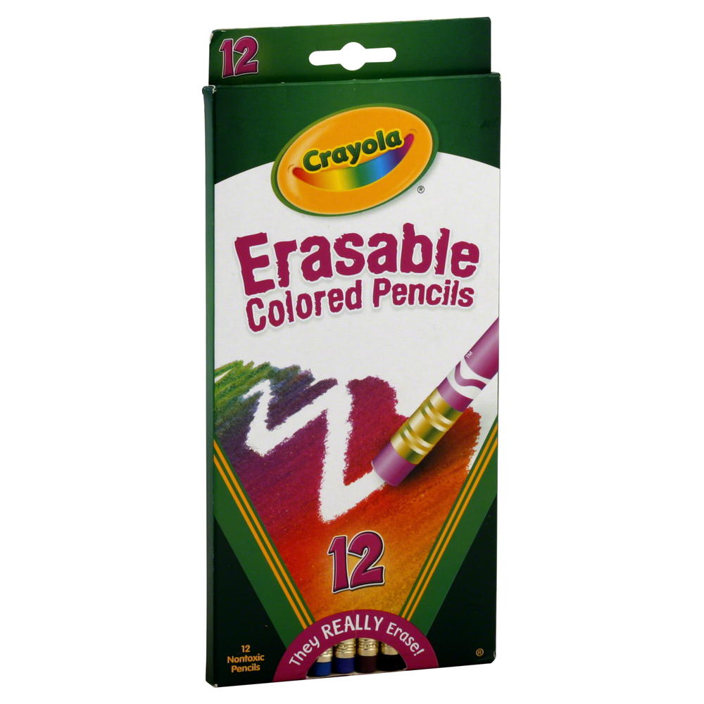 Crayola Pencils, Colored, Erasable, 12 pencils