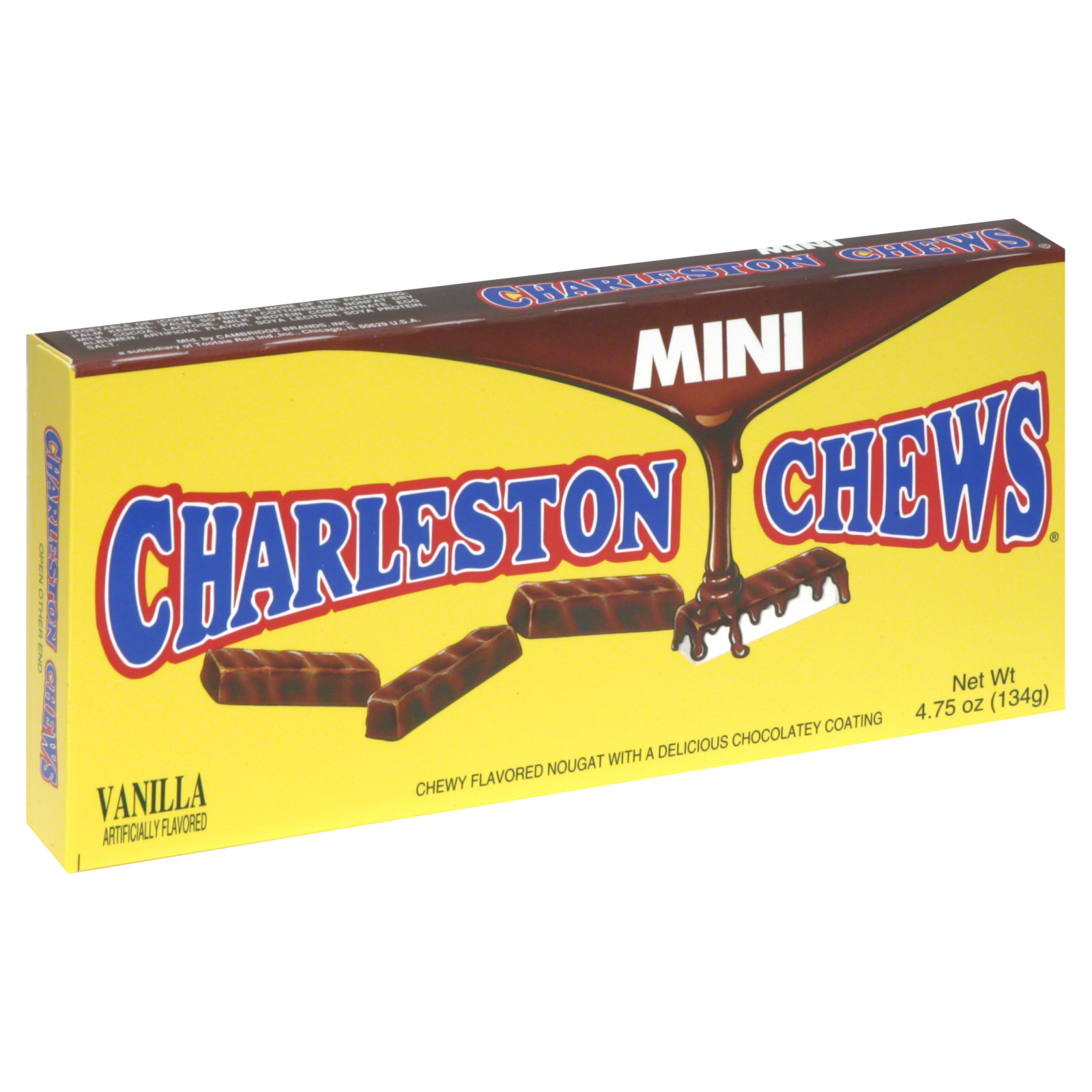 Charleston Chew Chewy Flavored Nougat, Chocolatey Coating, Mini, Vanilla, 4.75 oz (134 g)