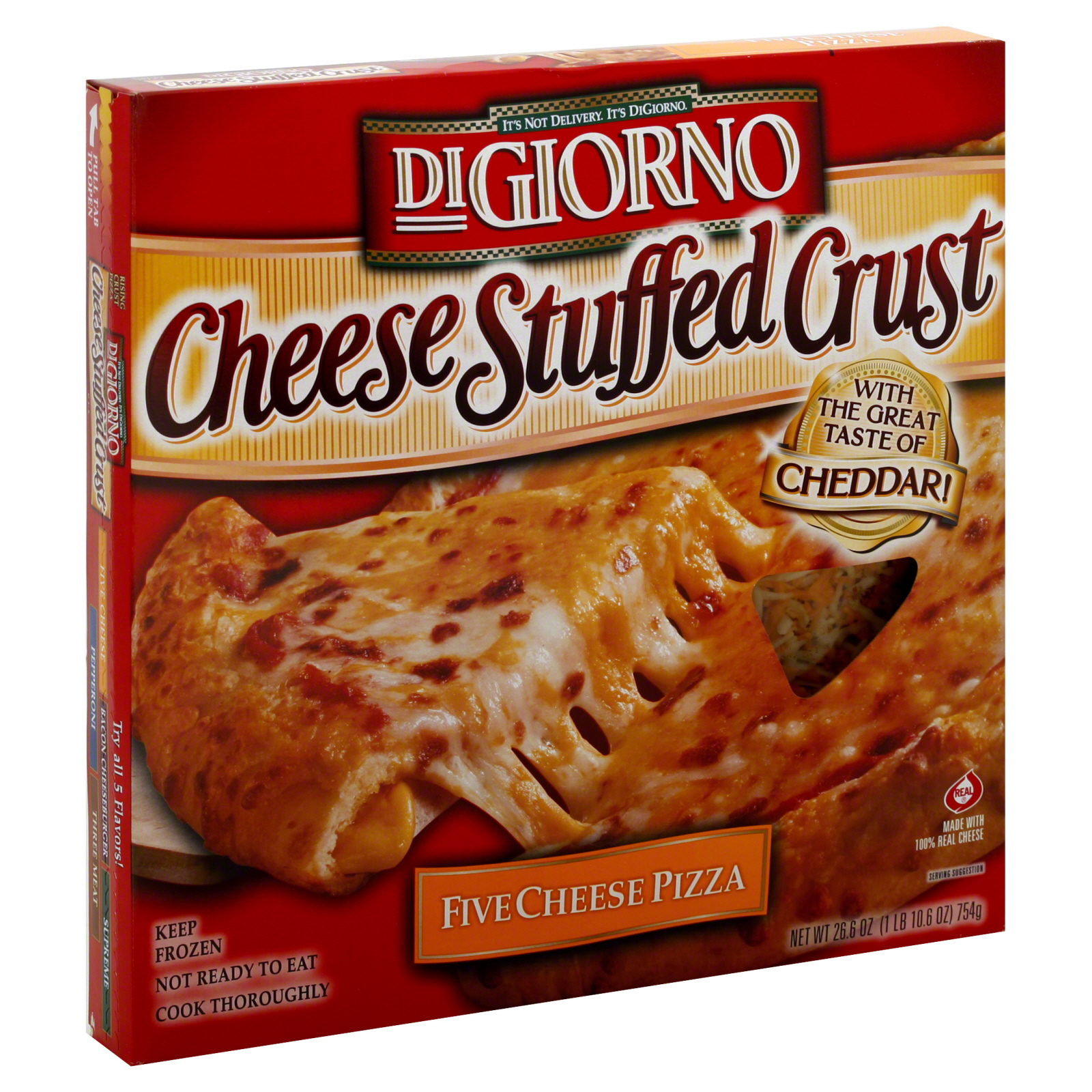 Digiorno Pizza, Cheese Stuffed Crust, Five Cheese, 26.6 oz