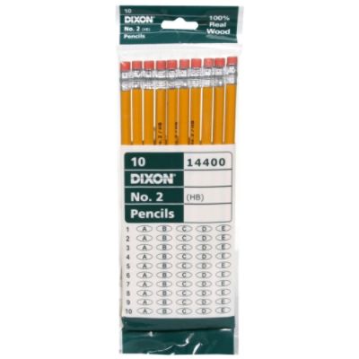 Dixon Ticonderoga No. 2 Pencils, 10 pencils