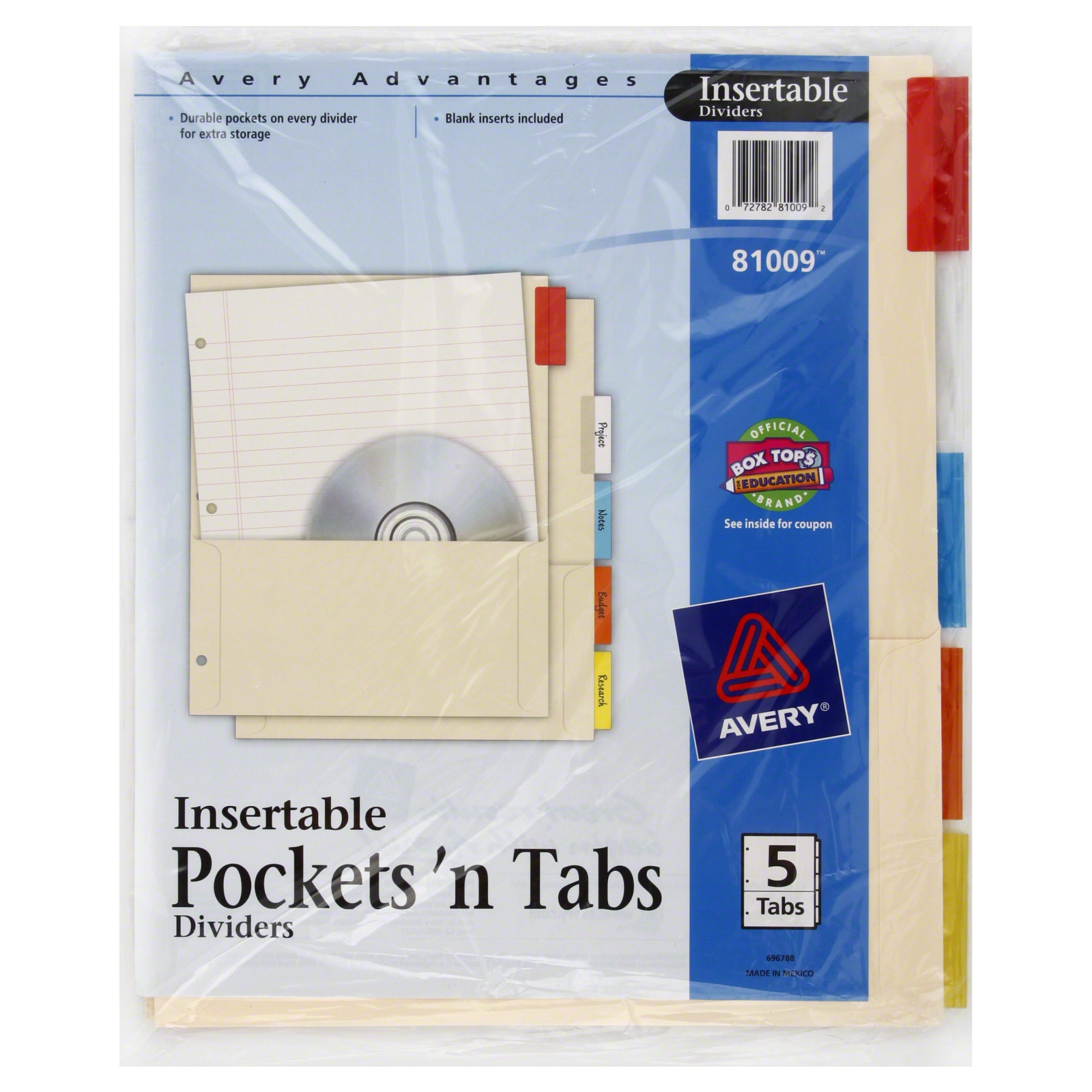 Avery Pockets & Tabs Insertable Dividers