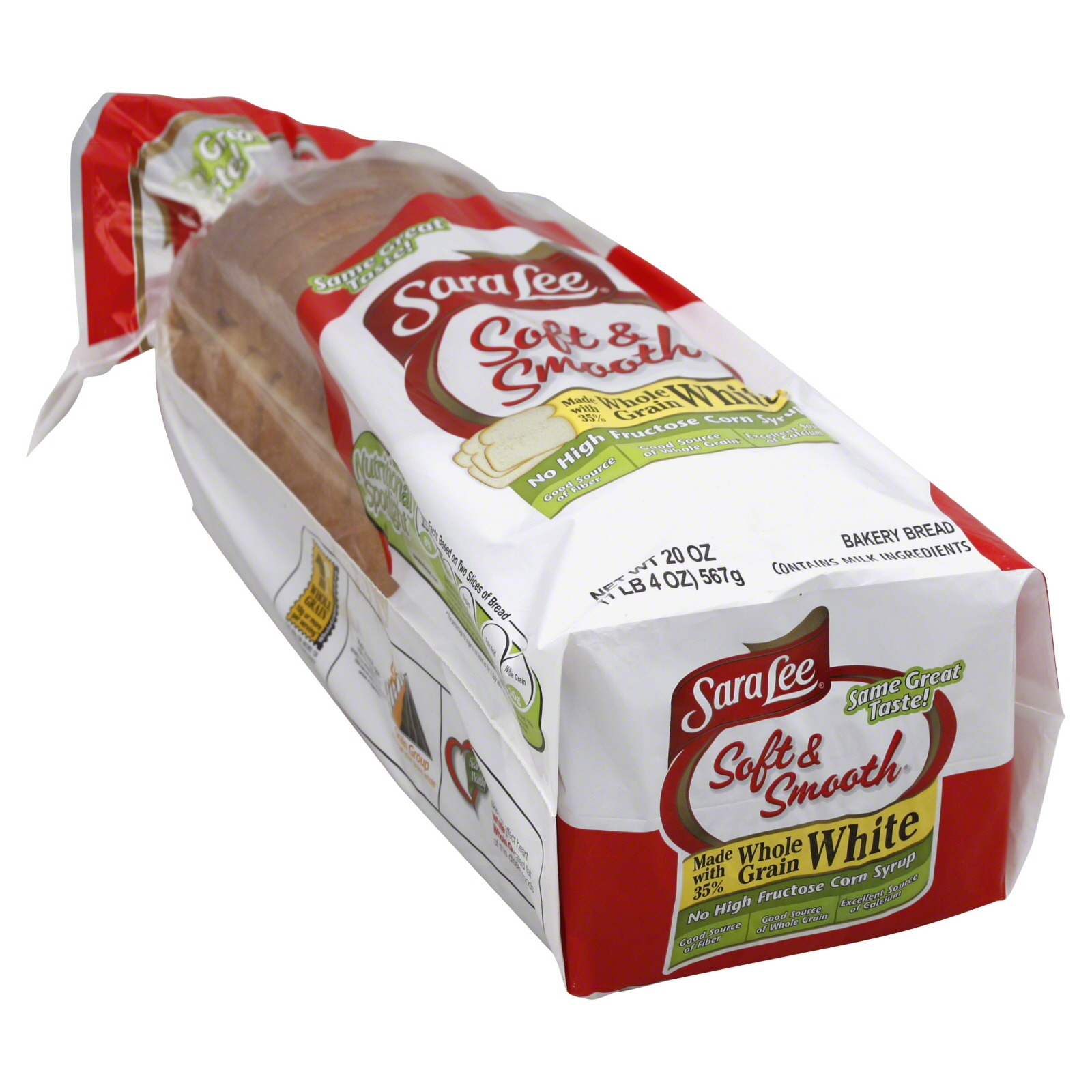 Sara Lee Soft & Smooth Bread, Whole Grain White, 20 oz (1 lb 4 oz) 567 g