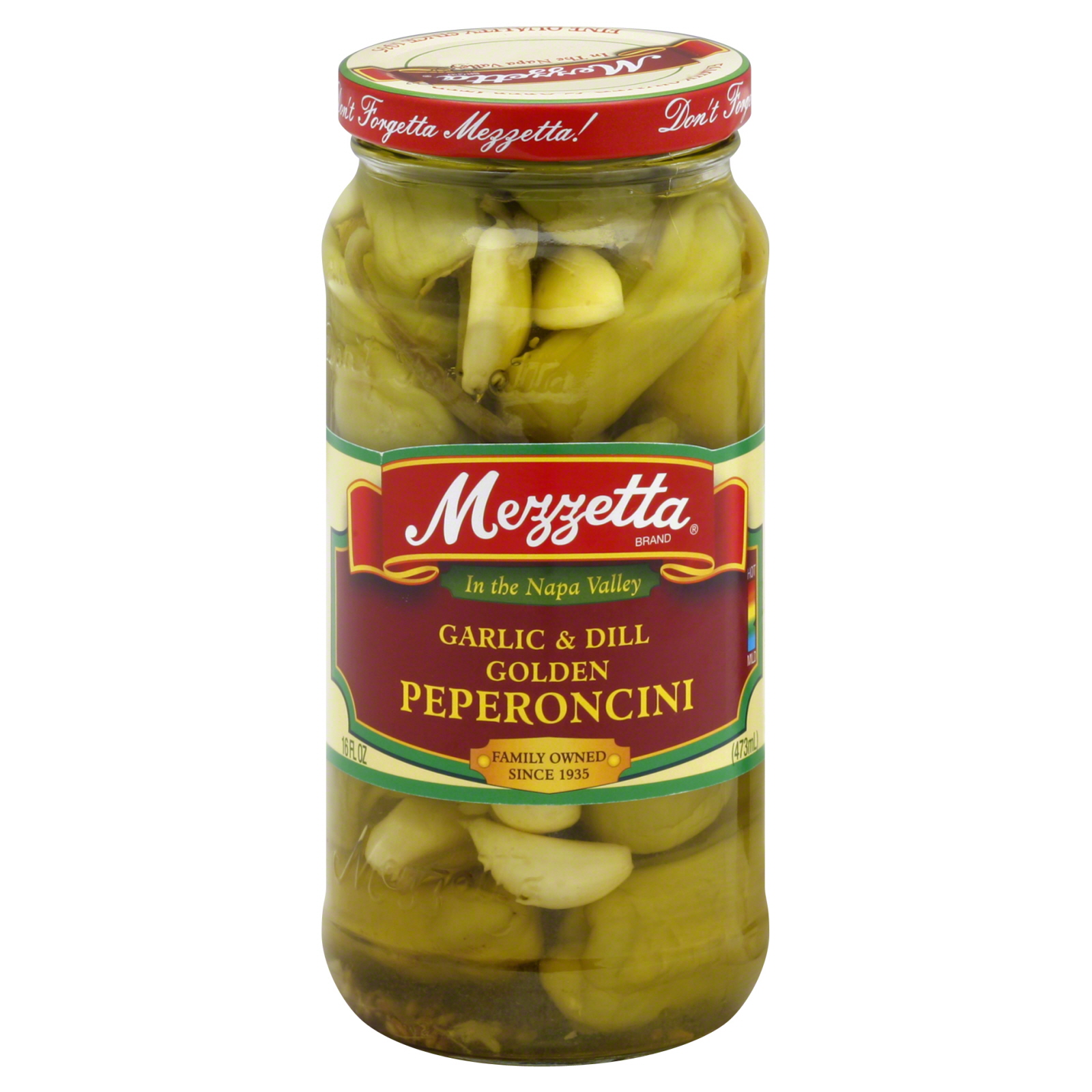 Mezzetta Golden Peperoncini, Garlic & Dill, 16 fl oz (473 ml)