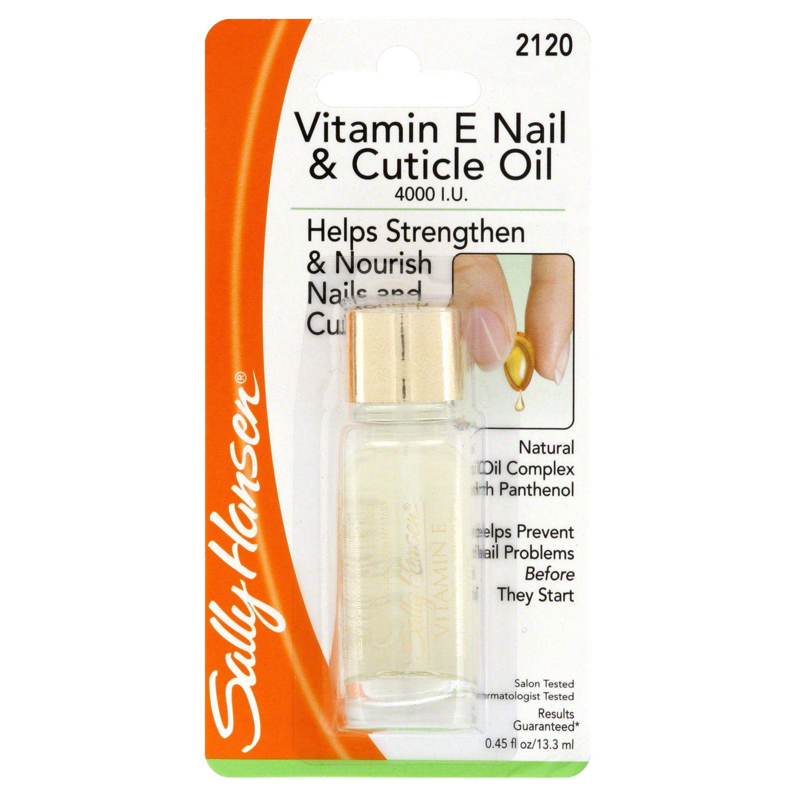 Sally Hansen Nail & Cuticle Oil, Vitamin E, 4000 IU, 0.45 fl oz (13.3 ml)
